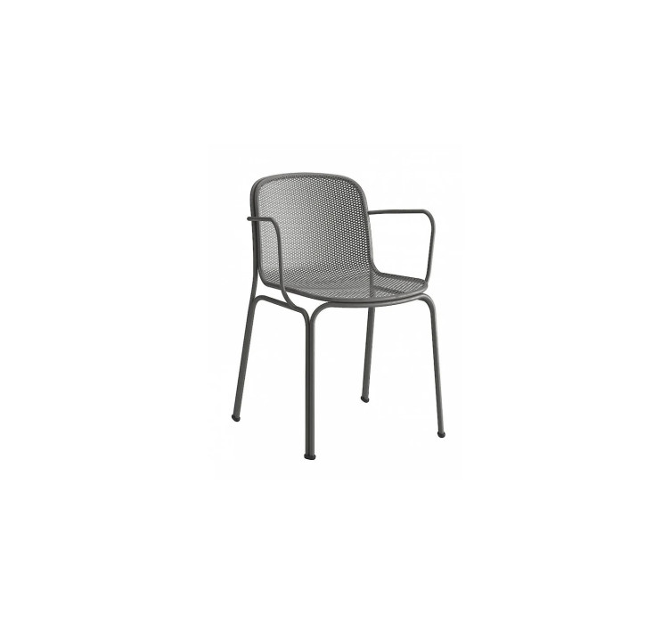 Уличное металлическое обеденное кресло Villa 2 Dark Grey1
